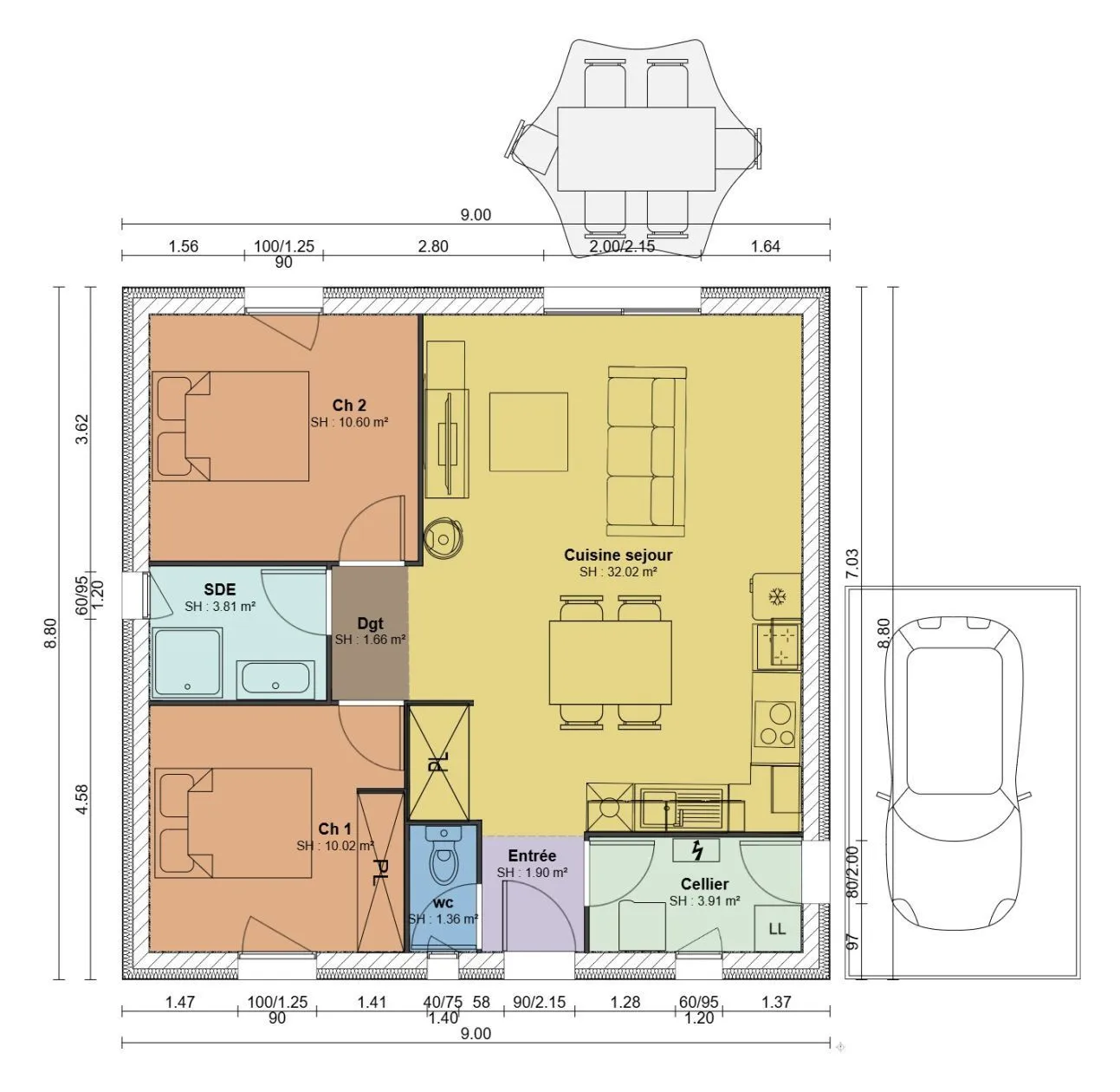 Maison neuve 65 m² à Maine-de-Boixe (16230)