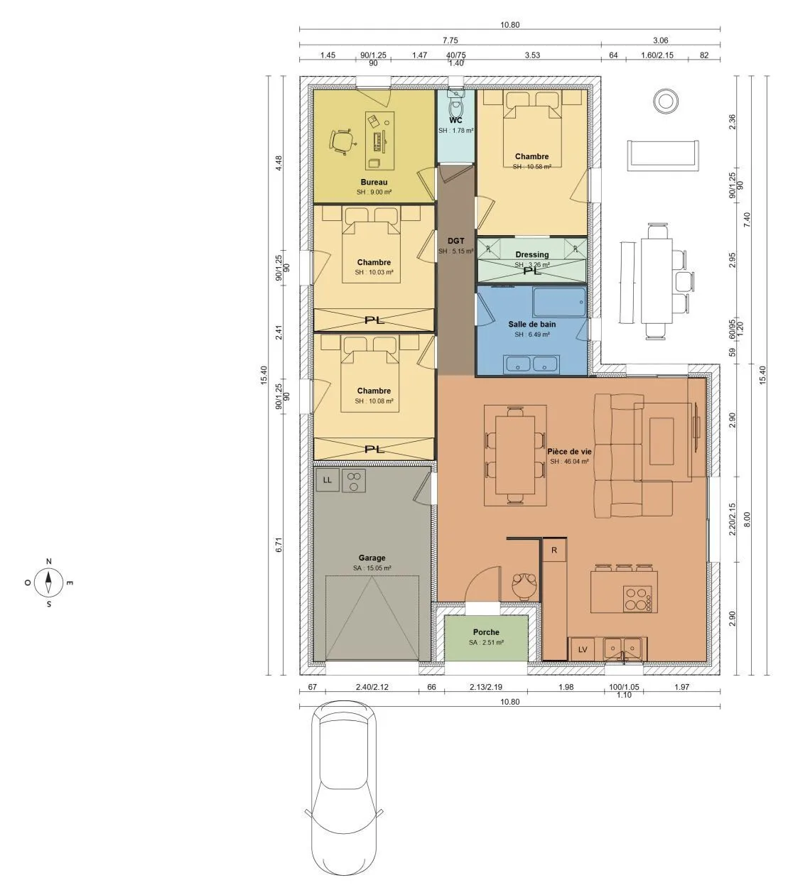 Maison neuve 102 m² à Gond-Pontouvre (16160)