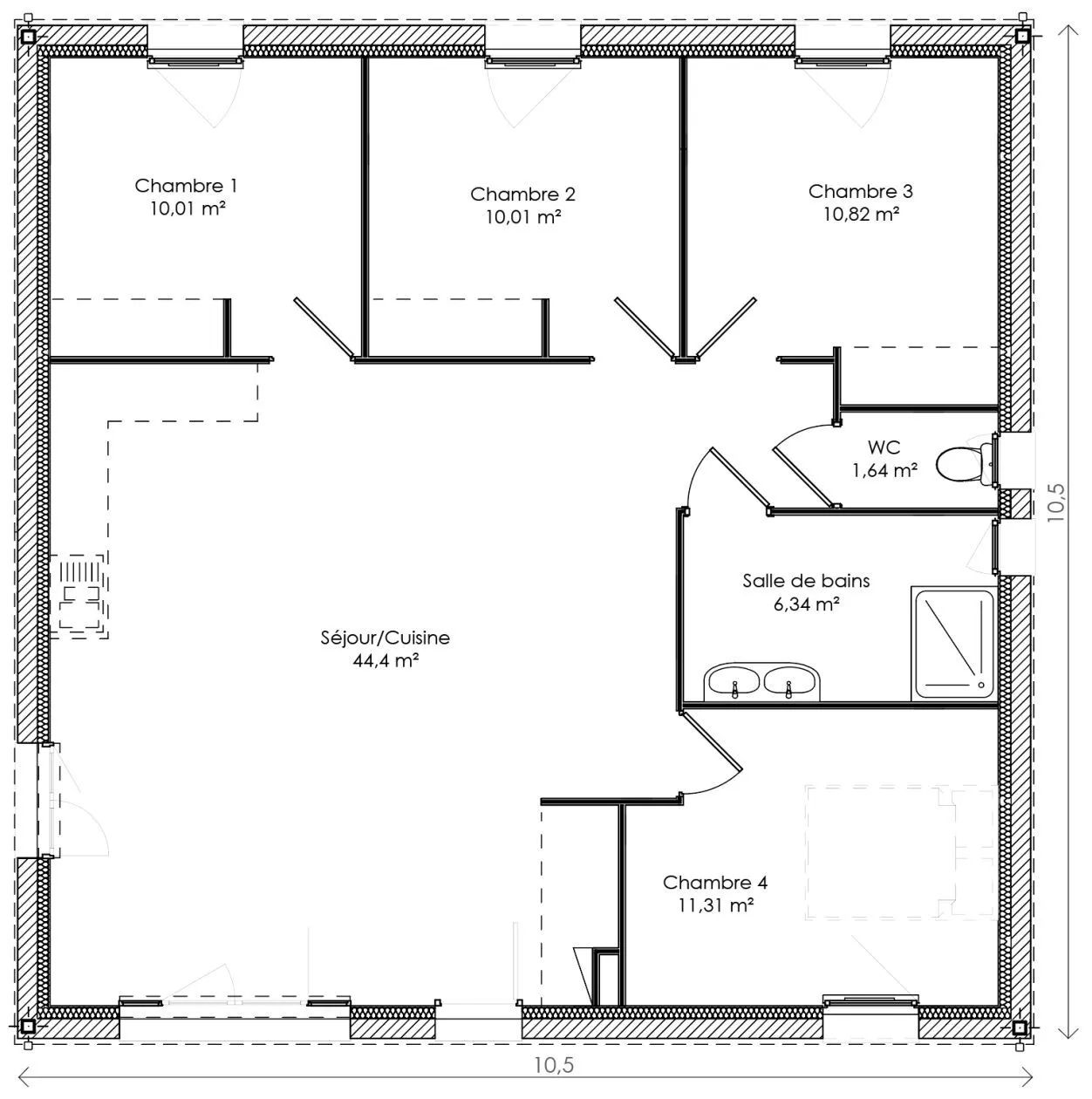 Maison neuve 94 m² à Gémozac (17260)