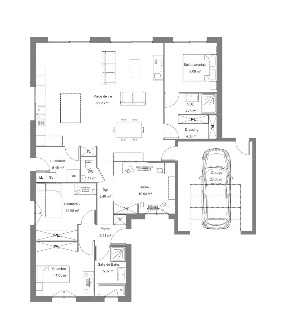 Giesolo 3ch 120 — modèle de maison