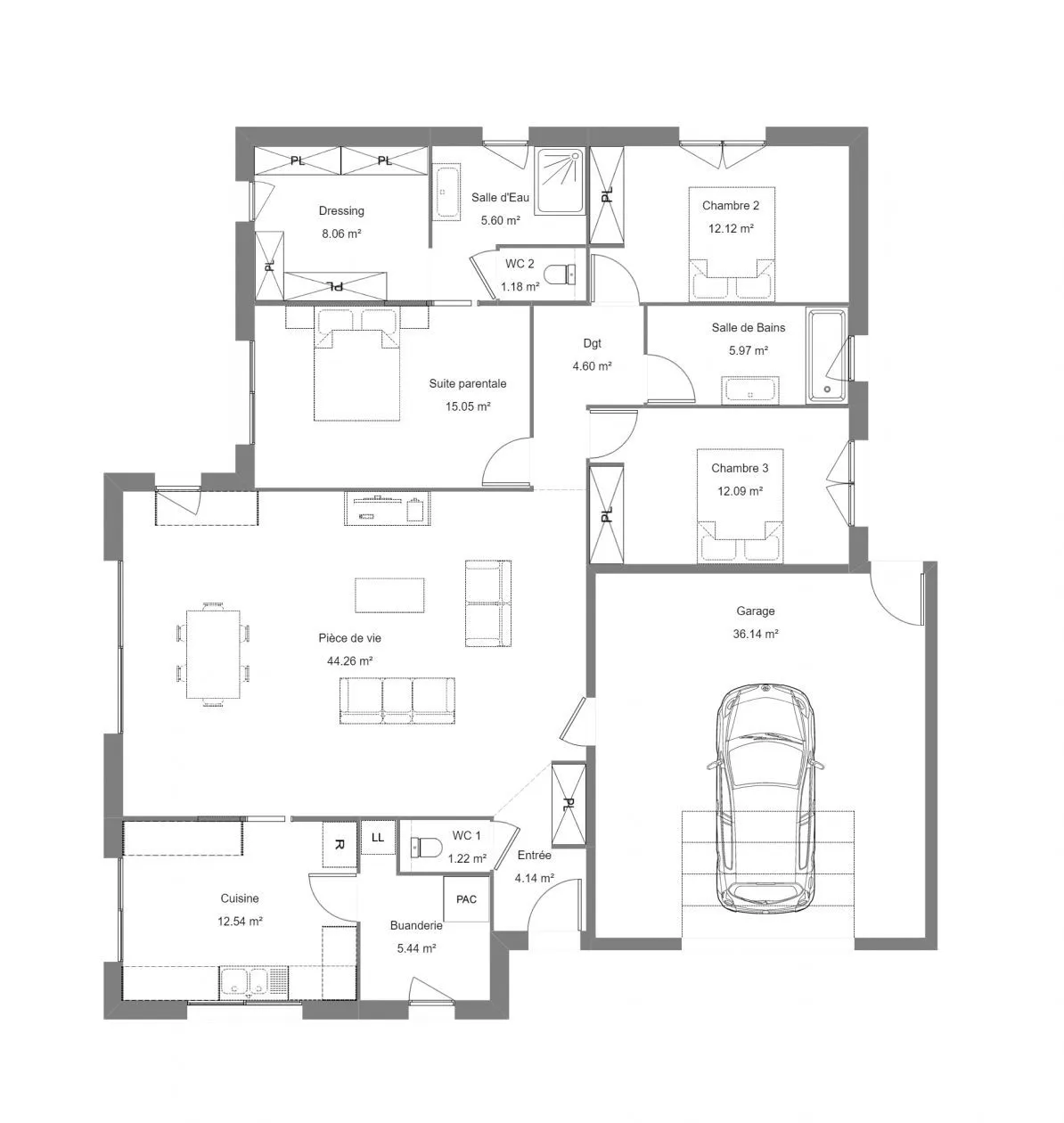 Pearl 3ch 132 — modèle de maison