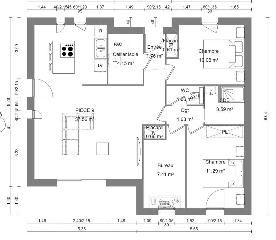 Maison neuve 82 m² à Laillé (35890)