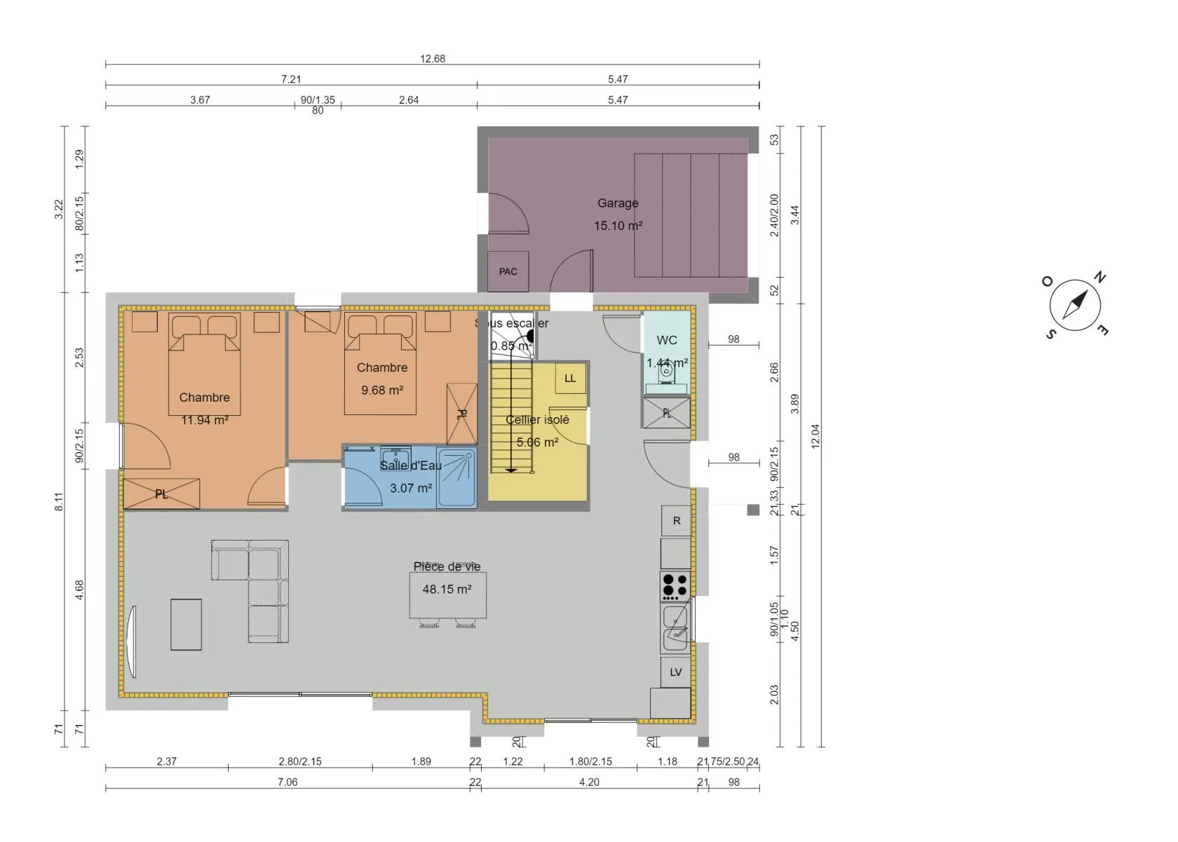 Maison neuve 97 m² à Saint-Rémy-du-Plain (35560)
