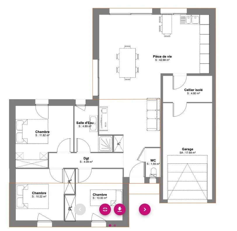 Maison neuve 86 m² à Pontivy (56300)