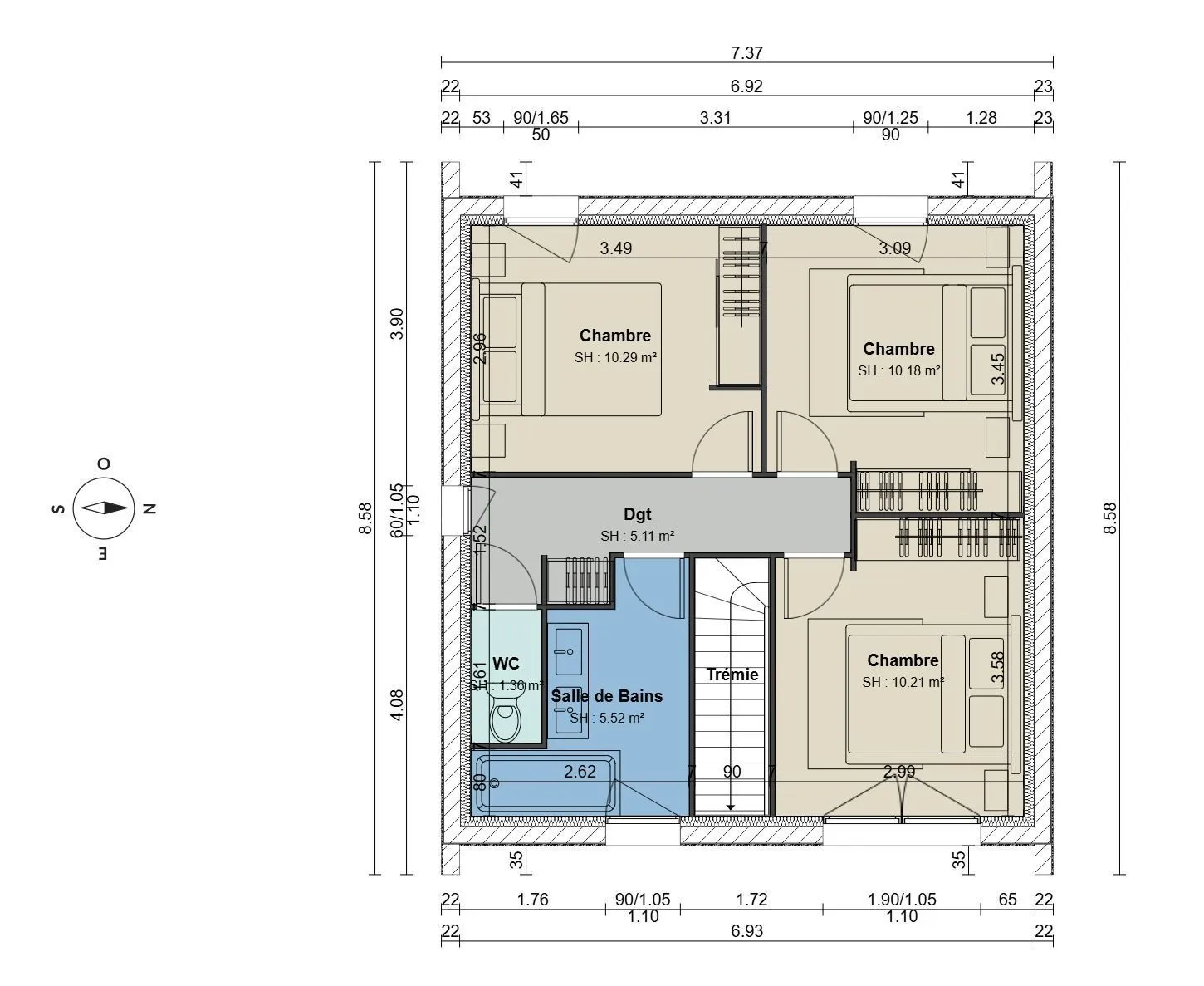 Maison neuve 104 m² à Pleudihen-sur-Rance (22690)