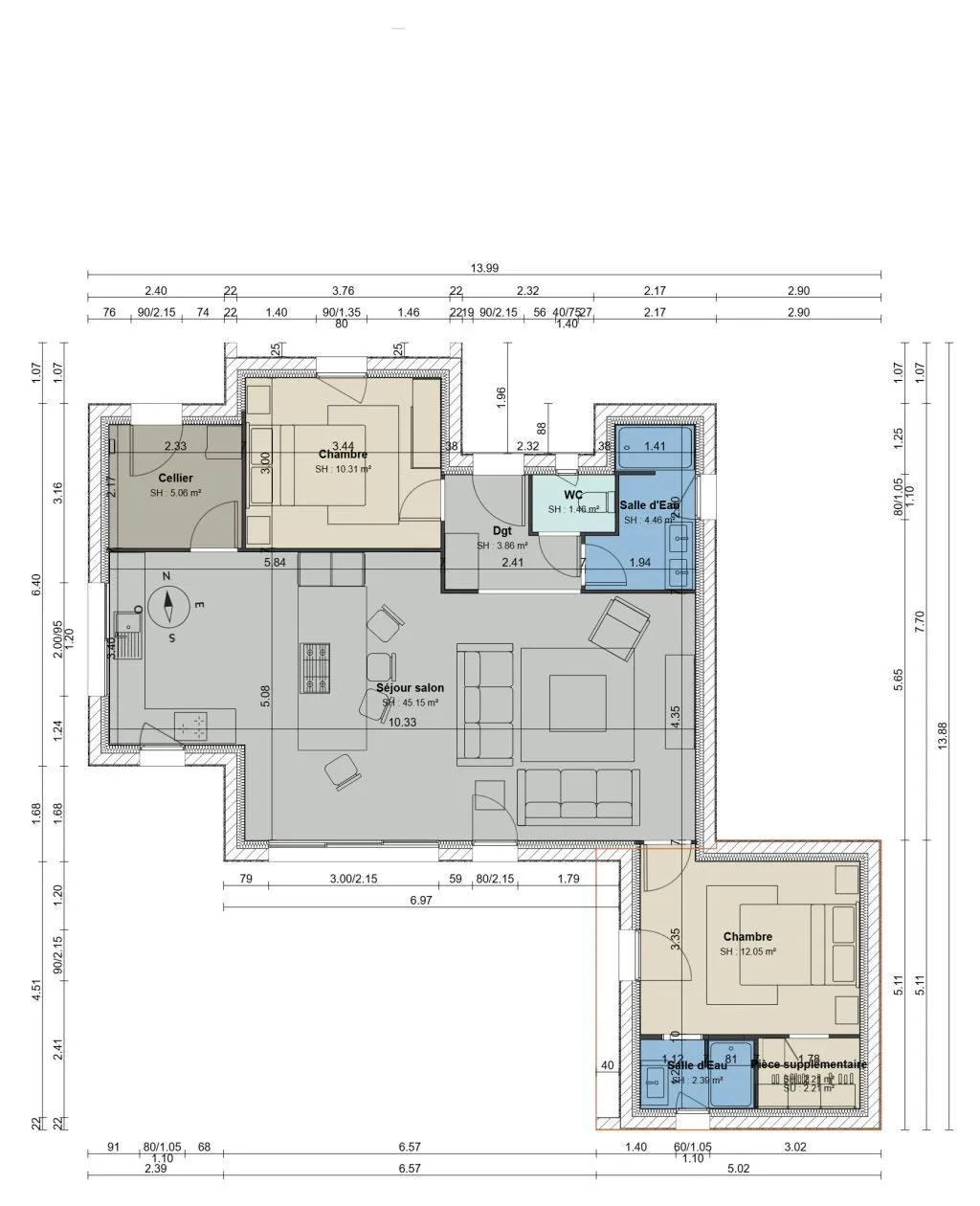 Maison neuve 87 m² à Trégueux (22950)