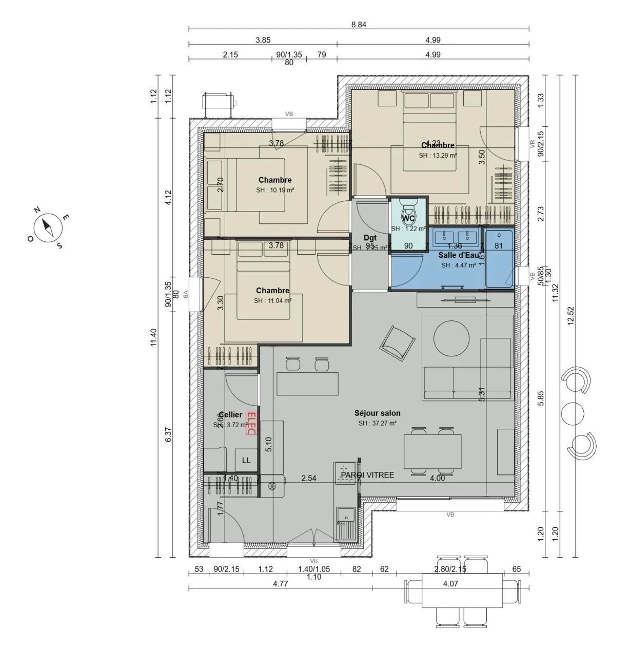 Maison neuve 84 m² à Pornic (44210)