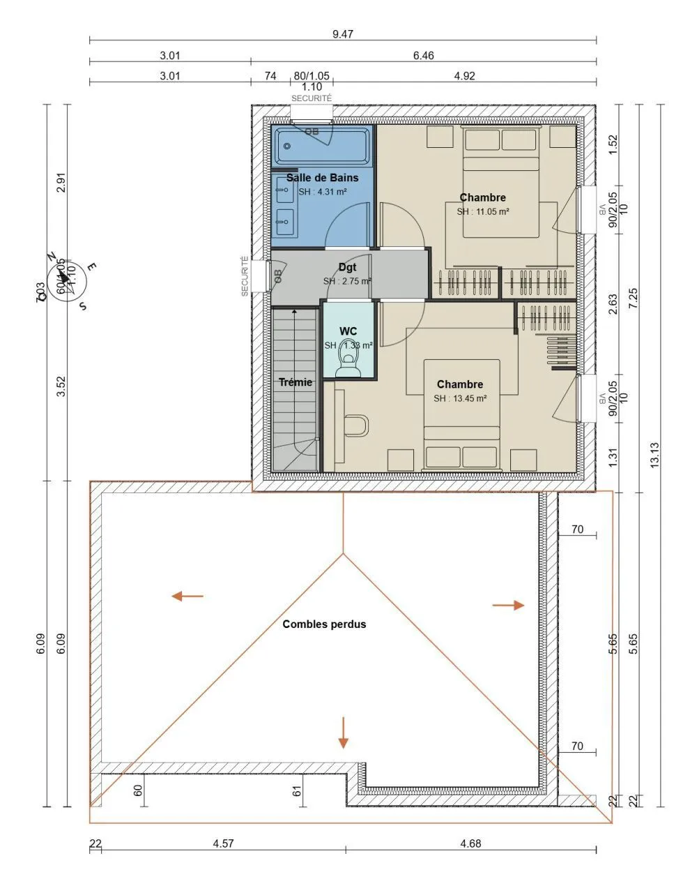 Maison neuve 97 m² à Pornic (44210)