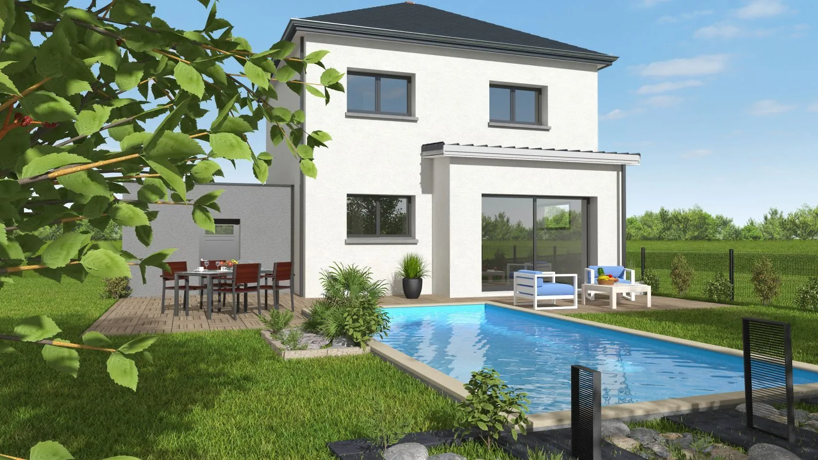 Maison neuve 102 m² à Miniac-Morvan (35540)