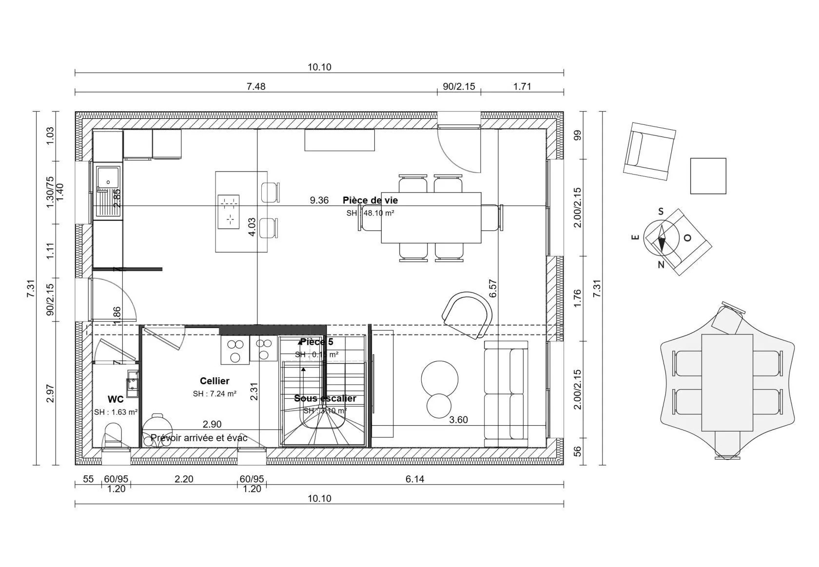 Maison neuve 100 m² à Kerlaz (29100)