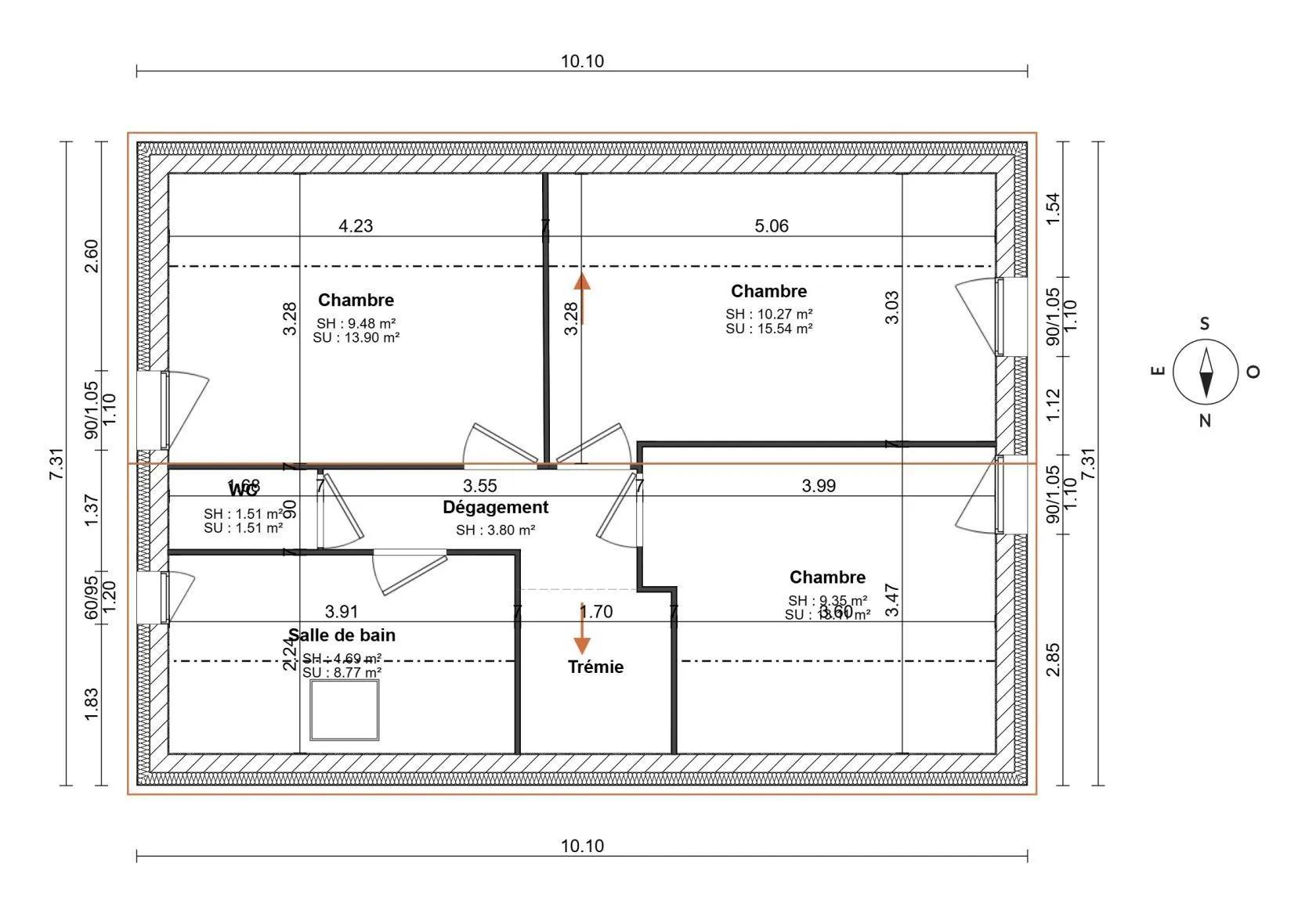 Maison neuve 100 m² à Kerlaz (29100)