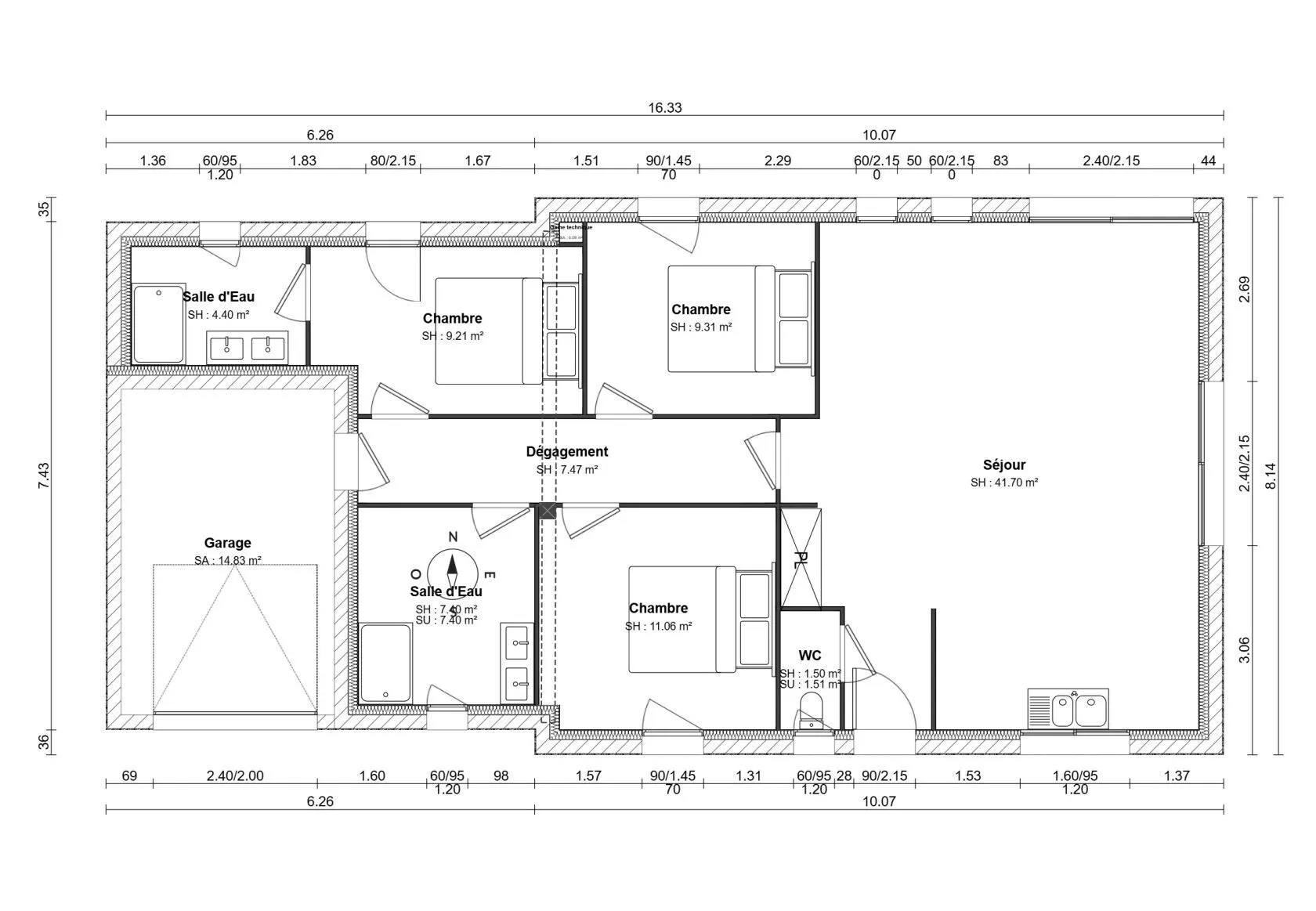 Maison neuve 90 m² à Baye (29300)