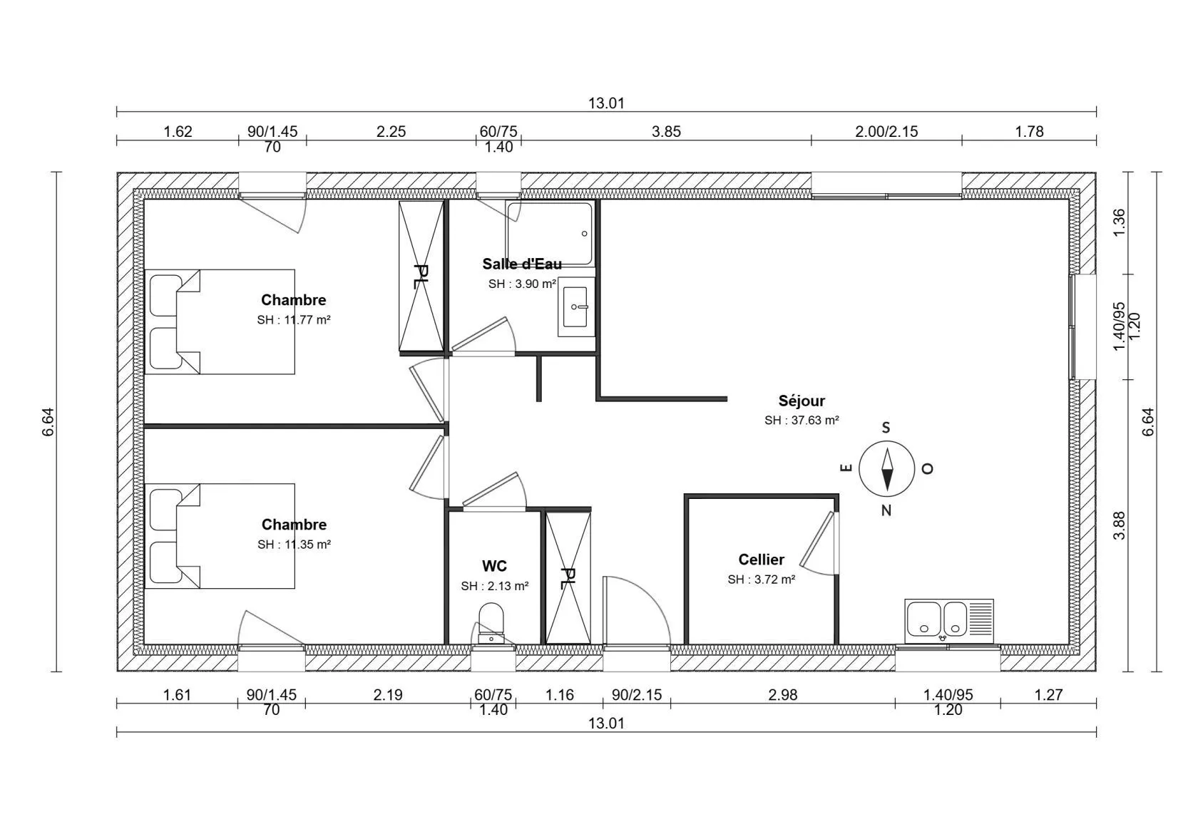 Maison neuve 70 m² à Briec (29510)