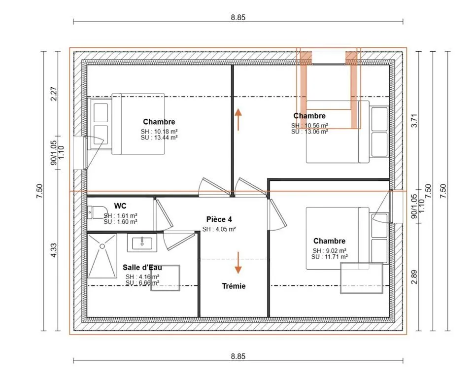 Maison neuve 93 m² à Briec (29510)