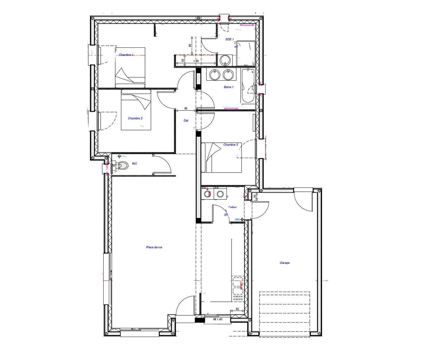 Maison neuve 91 m² à Manthelan (37240)