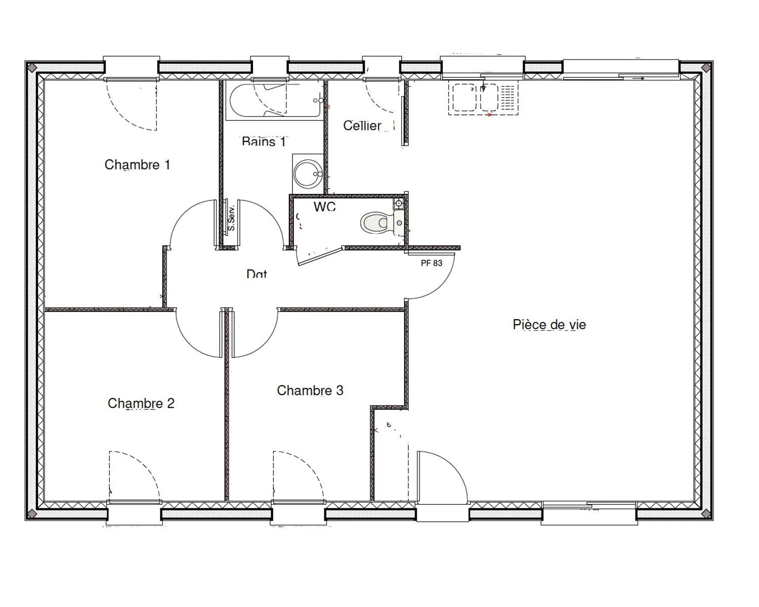 Maison neuve 80 m² à Saint-Étienne-de-Chigny (37230)