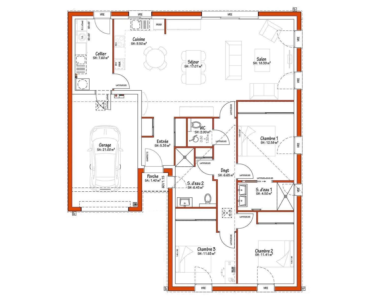 Maison neuve 113 m² à Saint-Jean-de-Monts (85160)