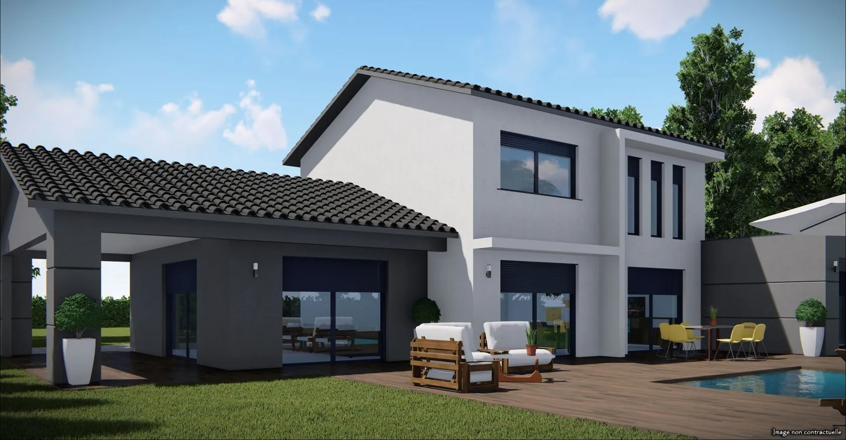 Maison neuve 130 m² à Bons-en-Chablais (74890)