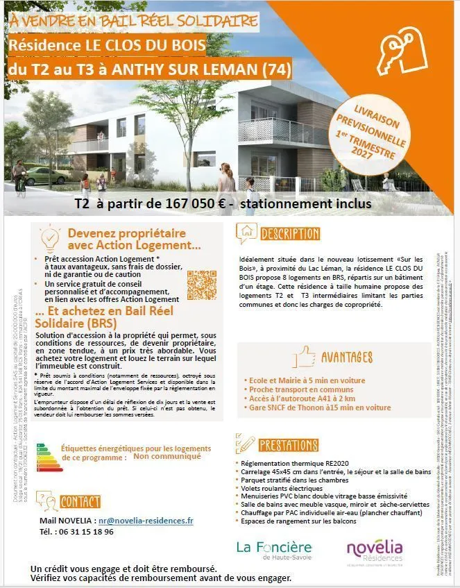 Maison neuve 63 m² à Anthy-sur-Léman (74200)