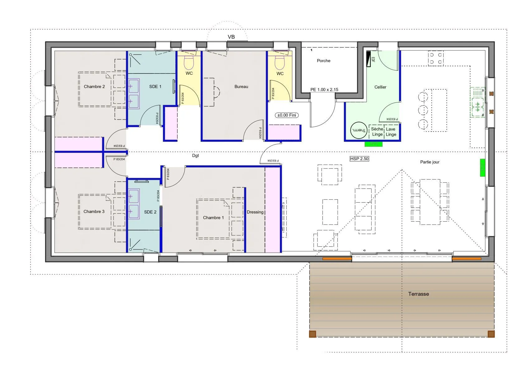 Maison neuve 128 m² à Saubrigues (40230)
