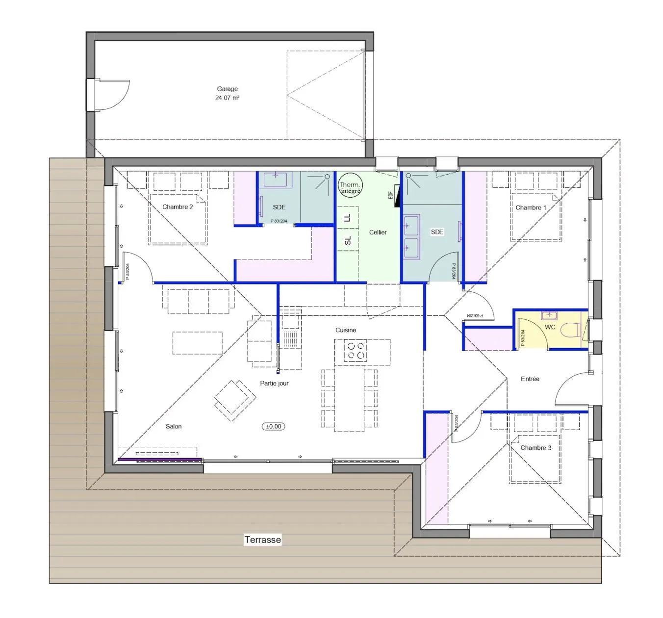 Maison neuve 104 m² à Saint-Martin-de-Seignanx (40390)