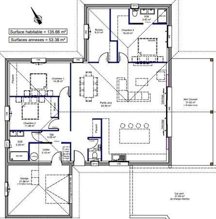 Maison neuve 135 m² à Bayonne (64100)