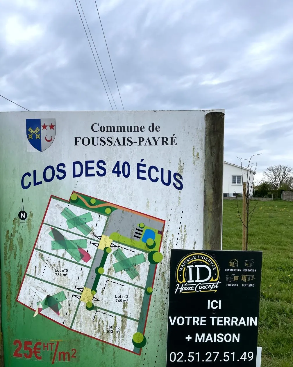 Terrain à bâtir 745 m² à Foussais-Payré (85240)