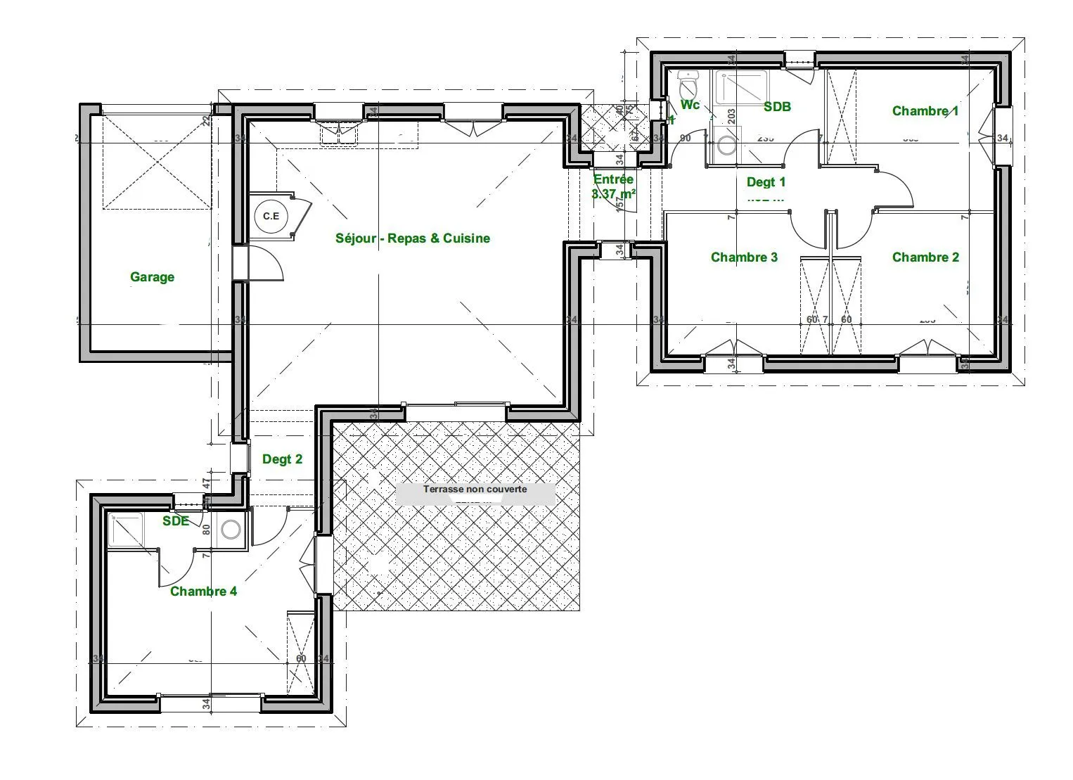 Maison neuve 94 m² à Langlade (30980)