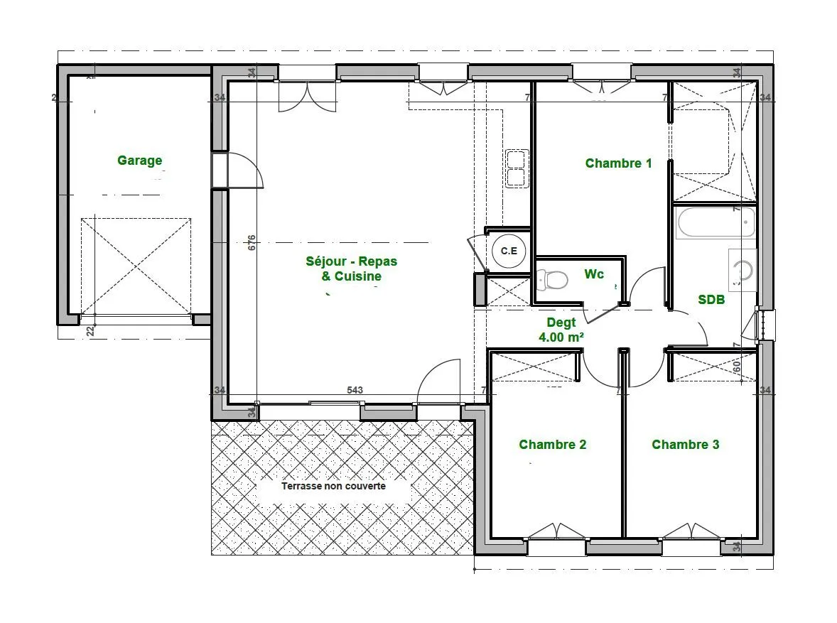 Maison neuve 88 m² à Aspiran (34800)