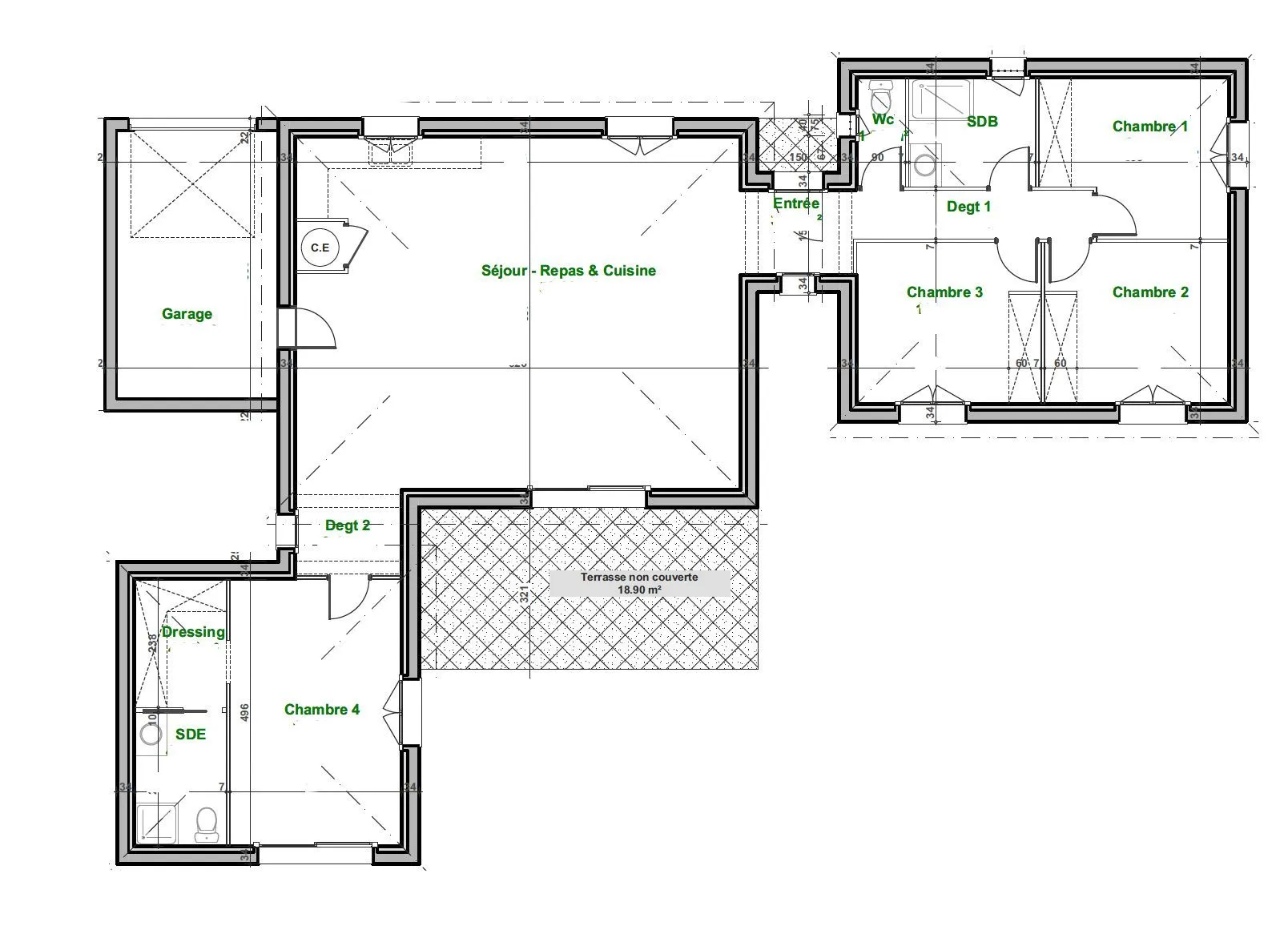 Maison neuve 125 m² à Saint-Gély-du-Fesc (34980)