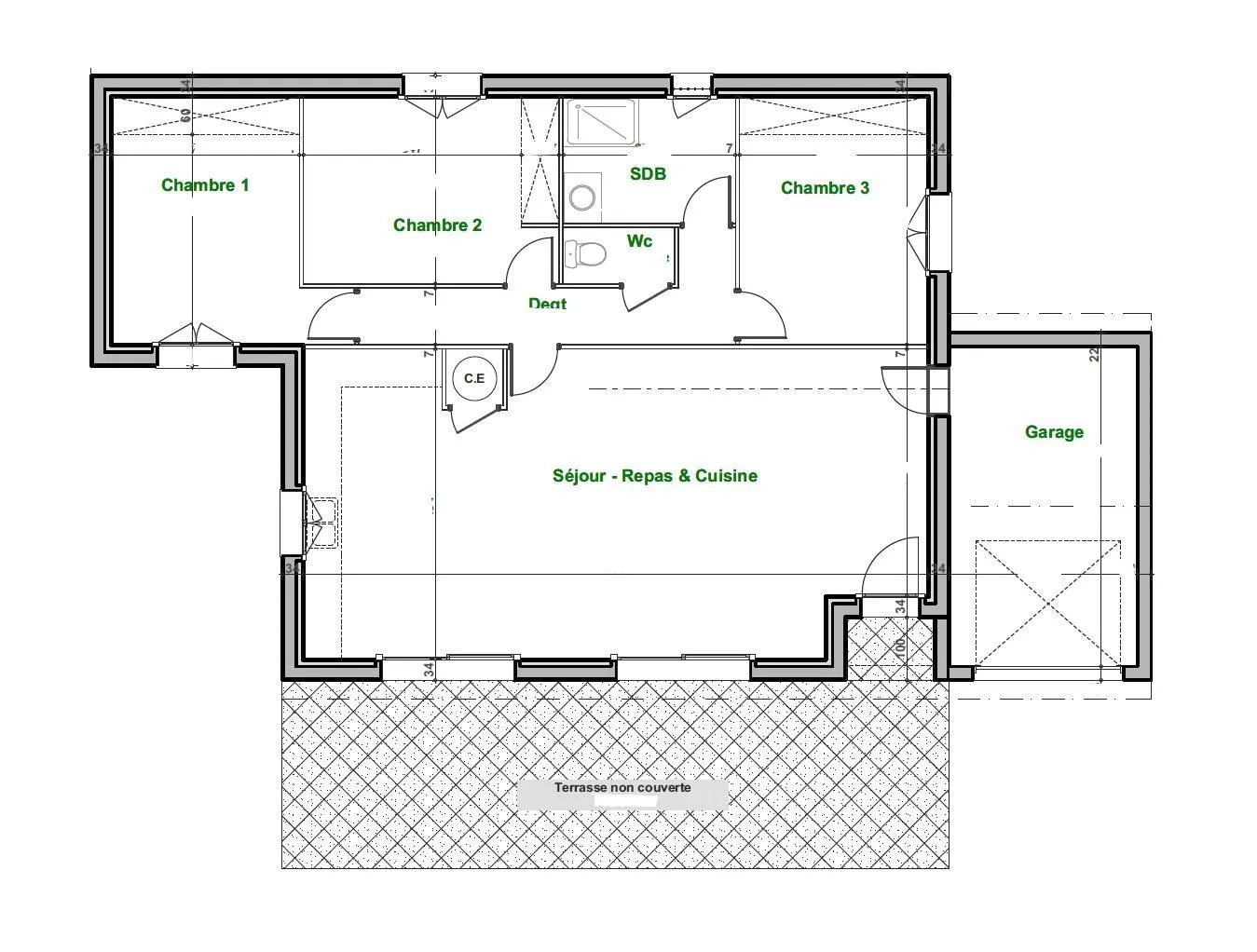Maison neuve 97 m² à Montarnaud (34570)