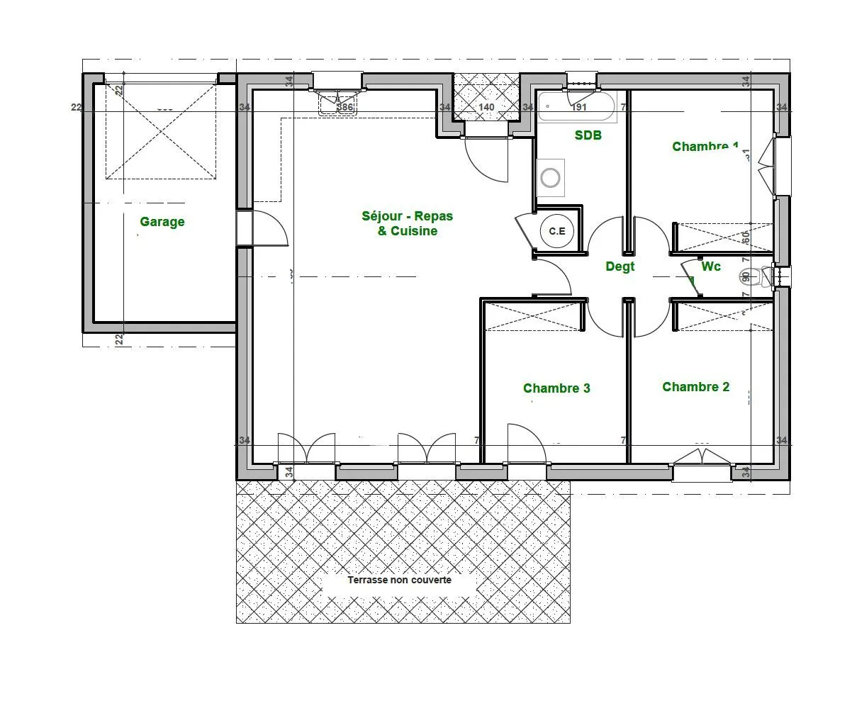 Maison neuve 82 m² à Popian (34230)