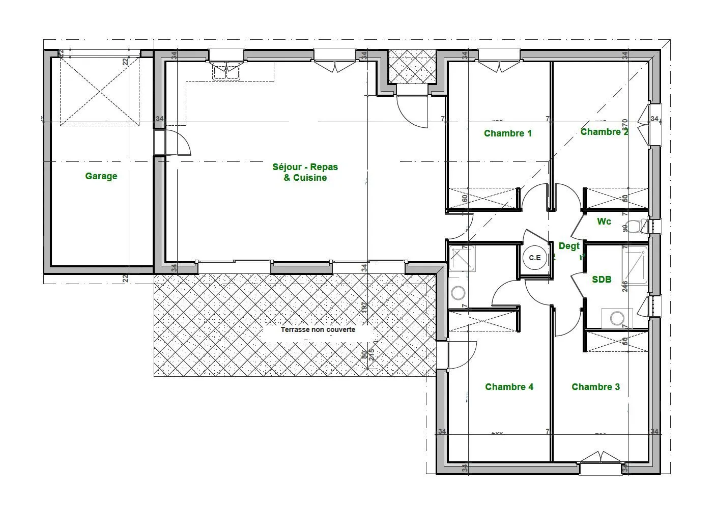 Maison neuve 88 m² à Gignac (34150)