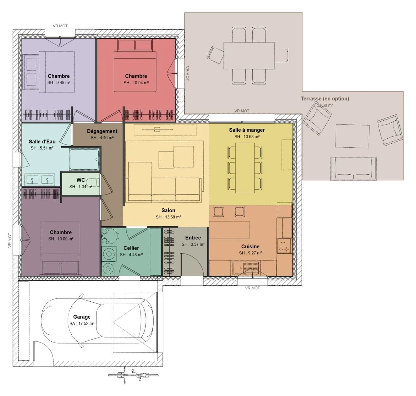 Maison neuve 82 m² à Gouzon (23230)