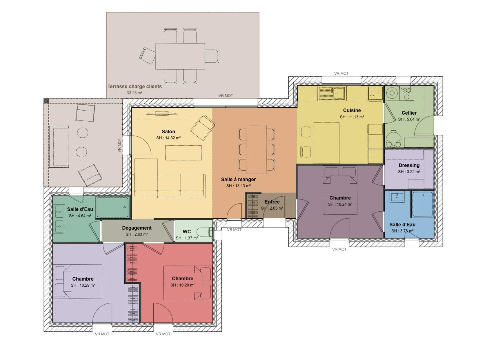 Maison neuve 93 m² à Vallon-en-Sully (03190)