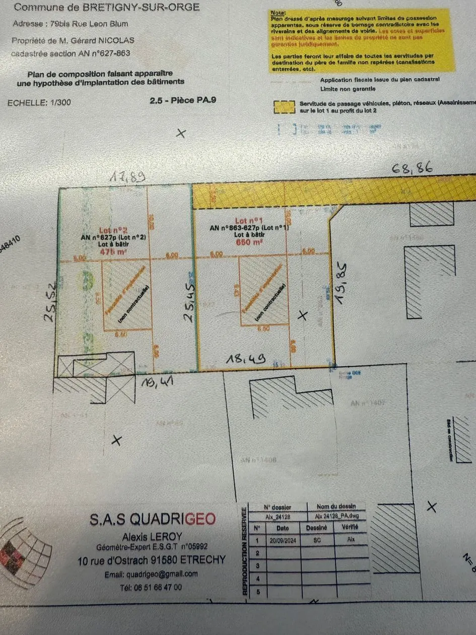 Terrain à bâtir 475 m² à Brétigny-sur-Orge (91220)