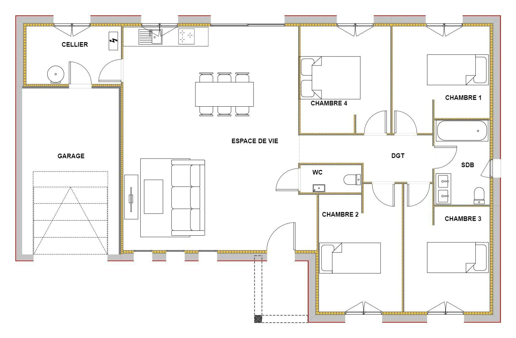 Maison neuve 101 m² à Montussan (33450)