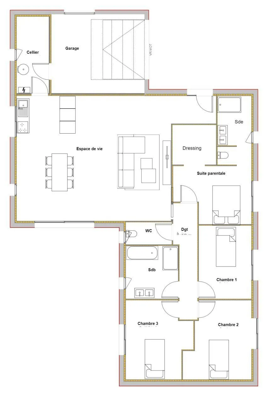 Maison neuve 128 m² à Budos (33720)