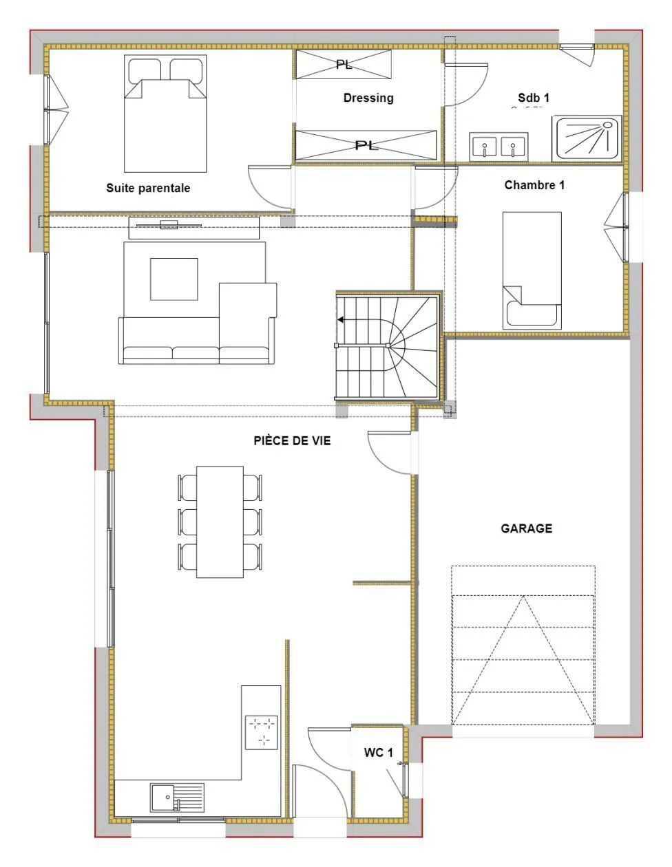 Maison neuve 123 m² à Origne (33113)