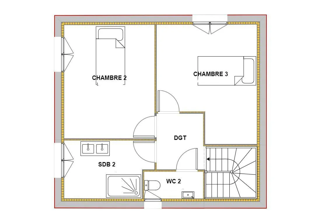 Maison neuve 123 m² à Origne (33113)
