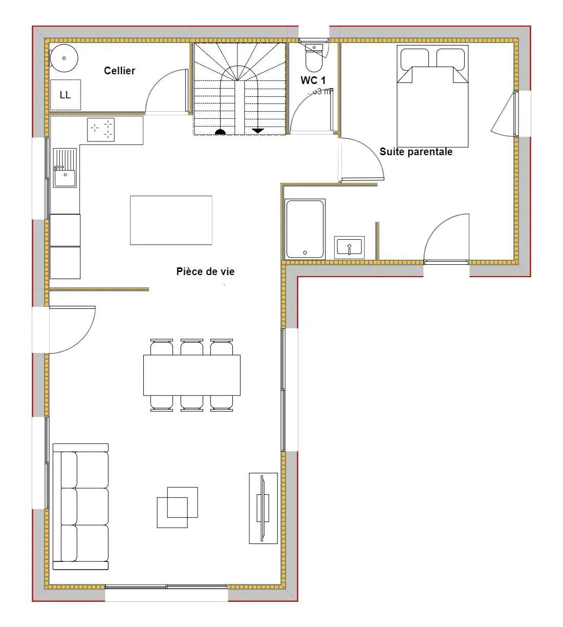 Maison neuve 97 m² au Pian-sur-Garonne (33490)