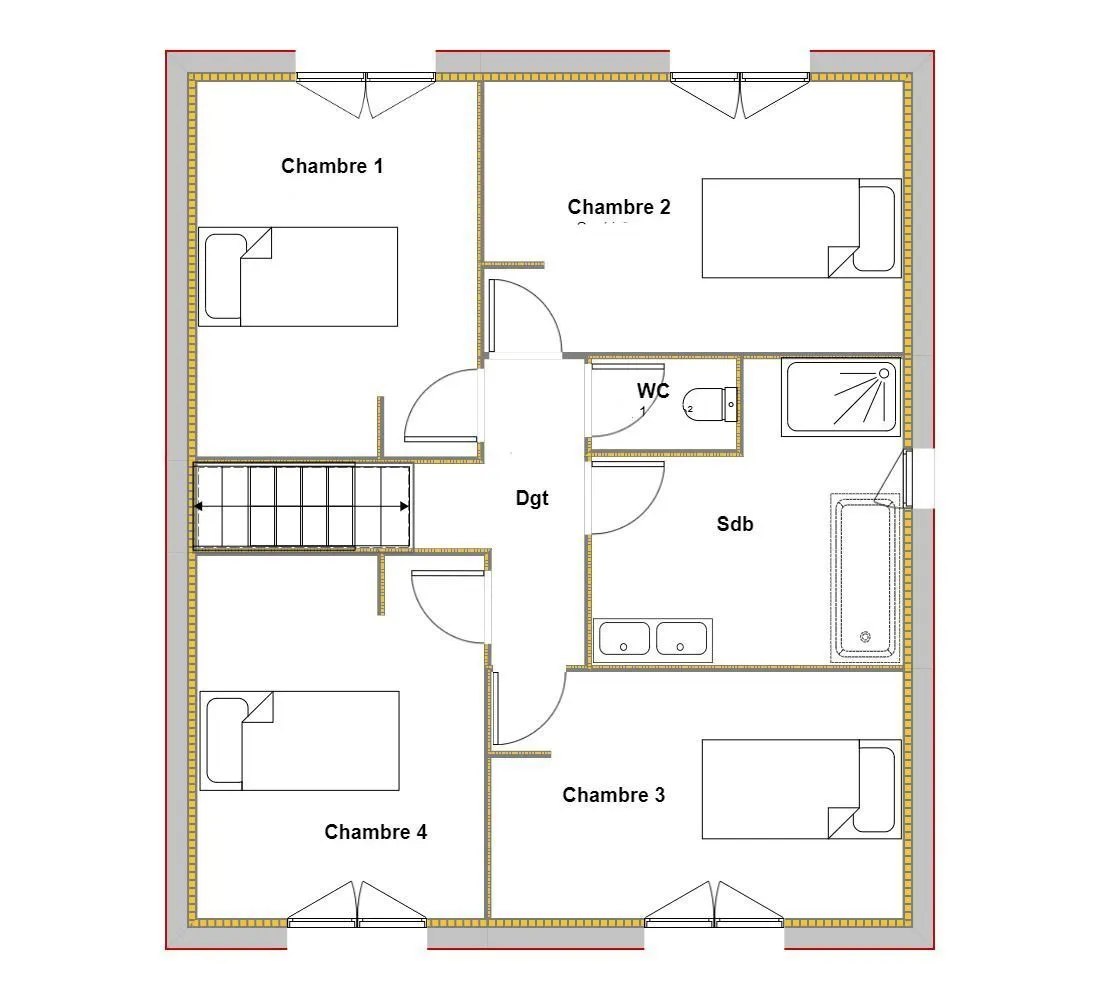 Maison neuve 141 m² à Fargues-Saint-Hilaire (33370)