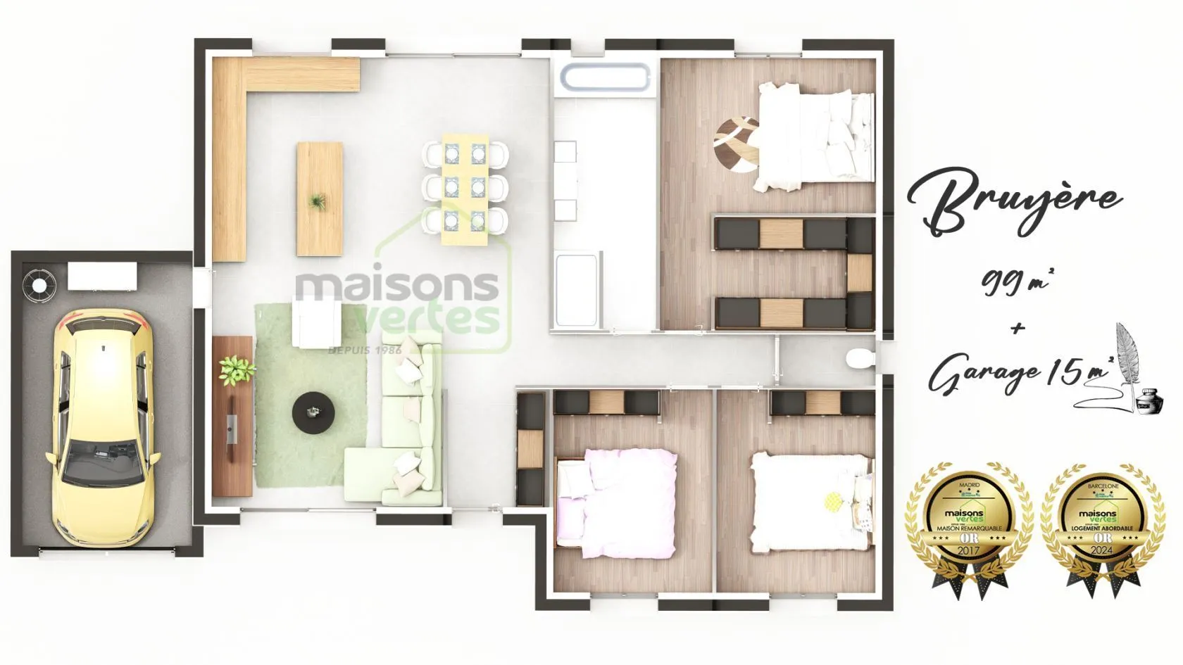 Maison neuve 100 m² à Alignan-du-Vent (34290)