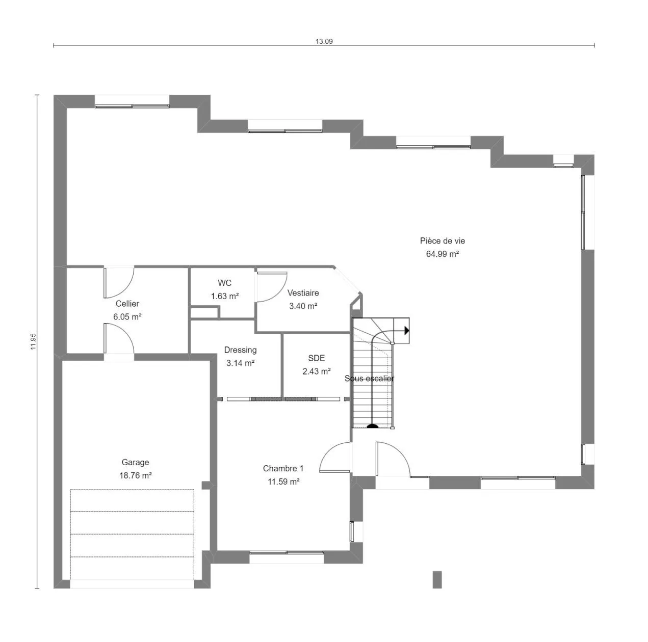 Betula-4ch 180 — modèle de maison