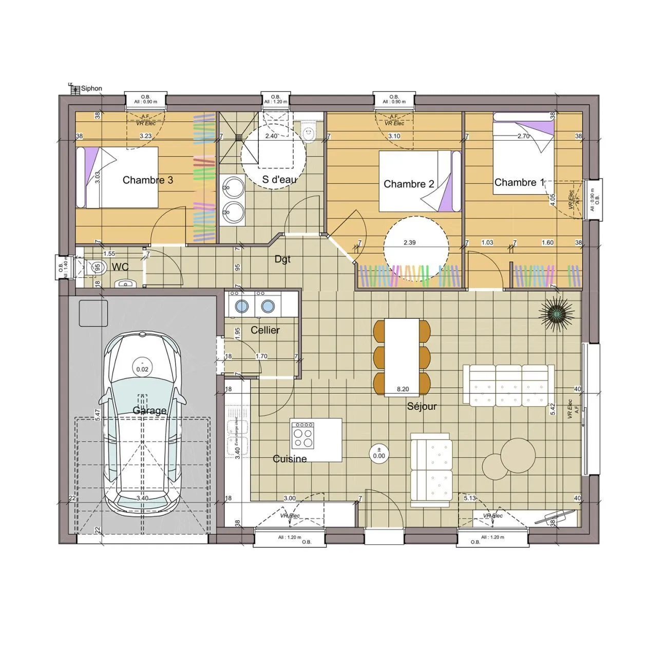 Maison neuve 90 m² à Saint-Georges-le-Fléchard (53480)