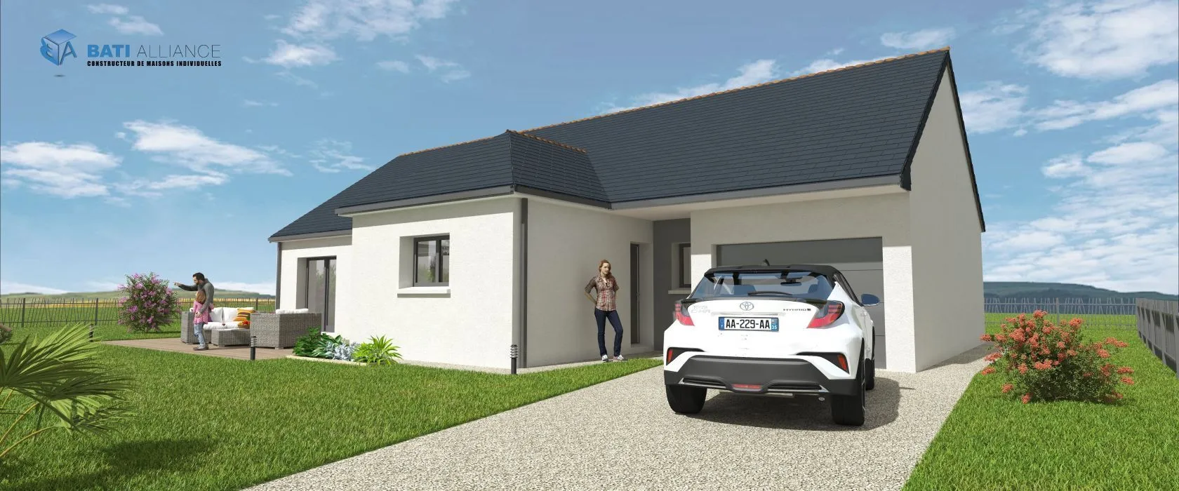 Maison neuve 110 m² à Saint-Cyr-le-Gravelais (53320)