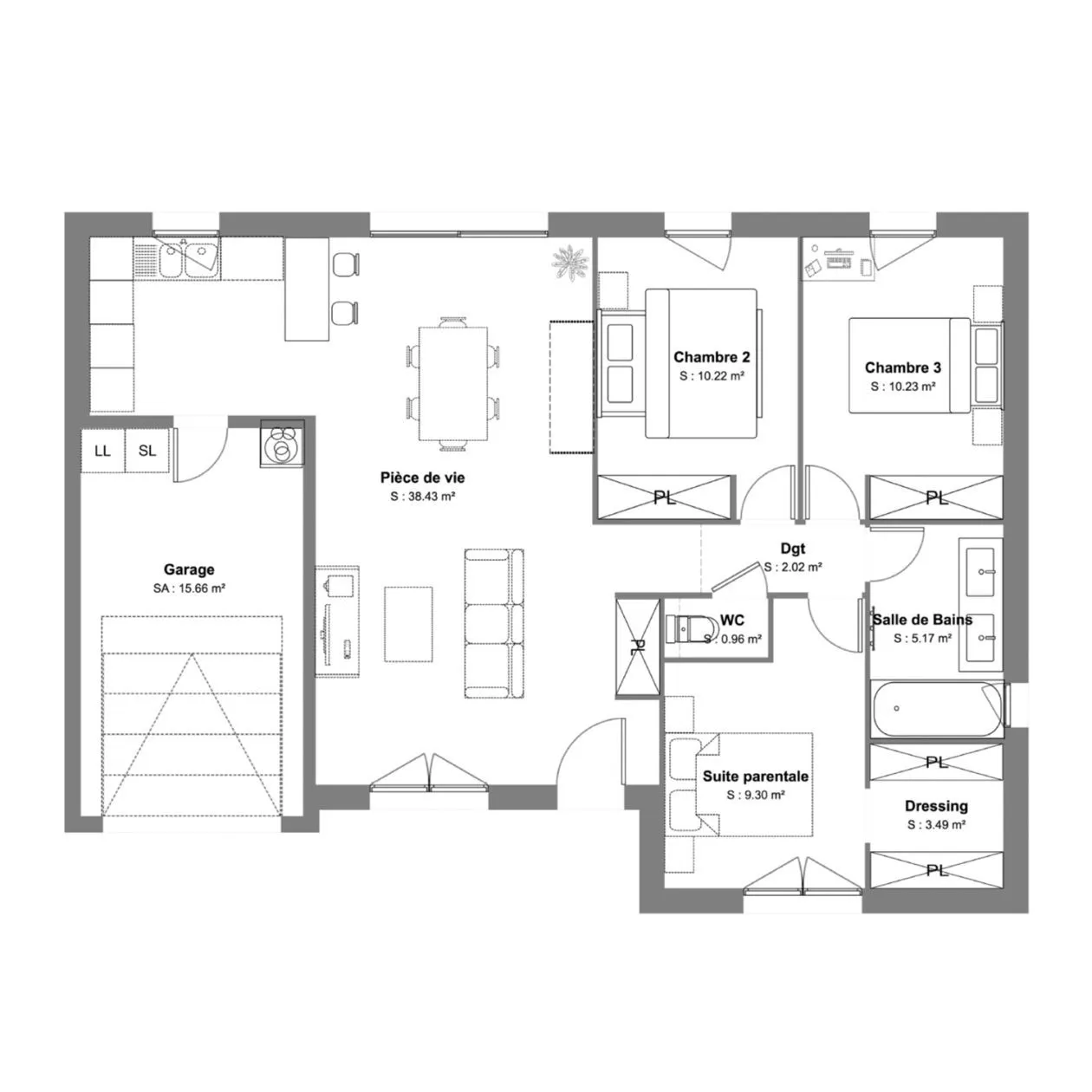 Maison neuve 80 m² au Bourdet (79210)