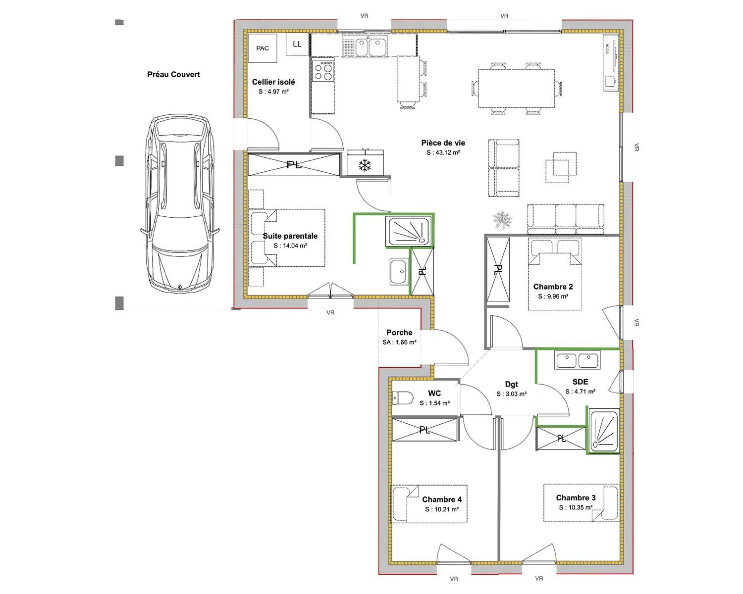 Maison neuve 102 m² à Vouhé (17700)
