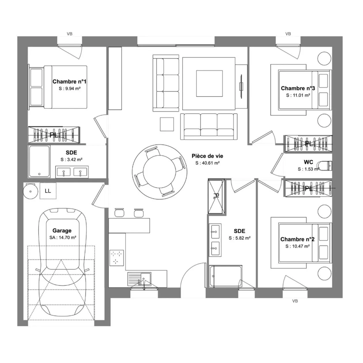 Maison neuve 81 m² à Saint-Georges-de-Rex (79210)