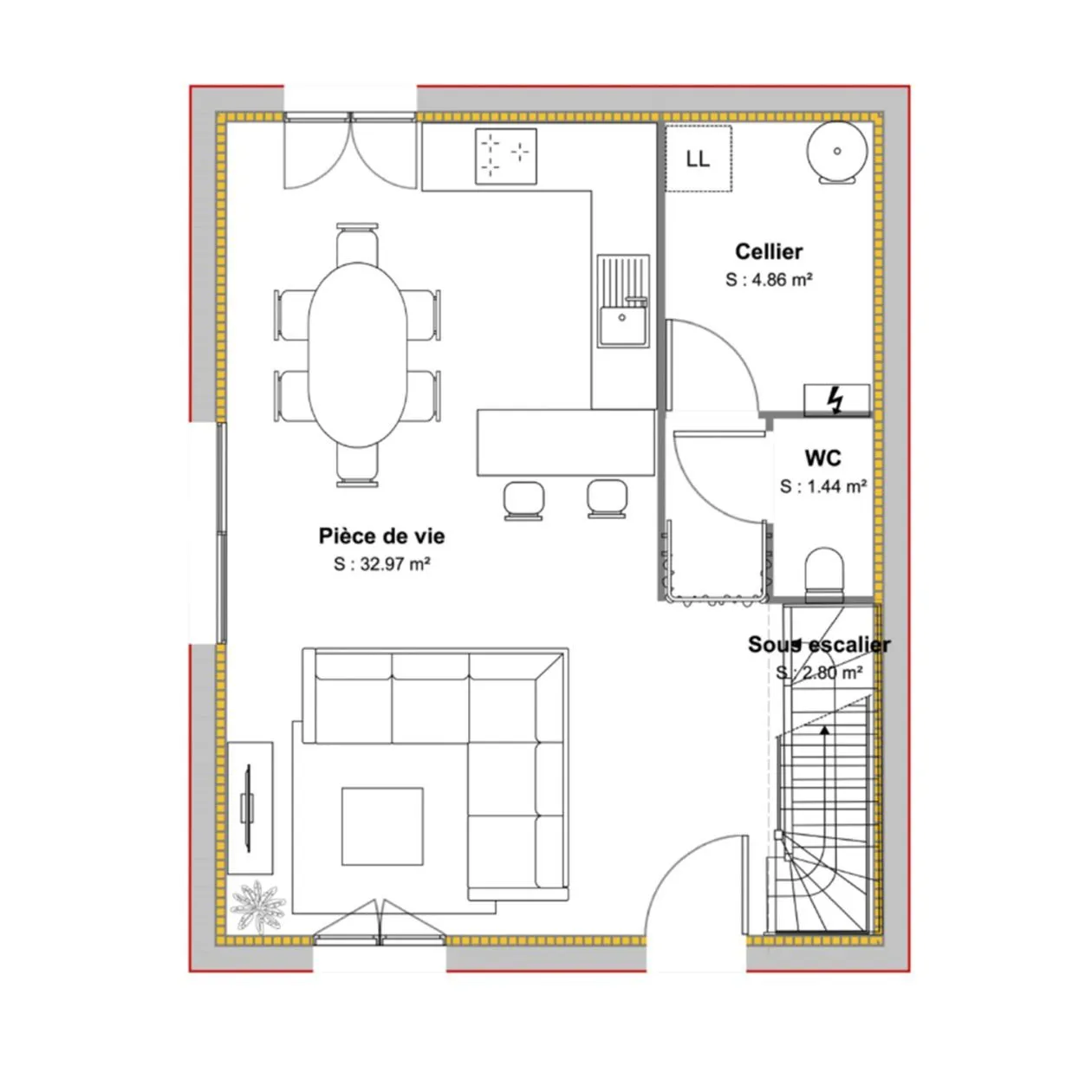 Maison neuve 80 m² à Germond-Rouvre (79220)